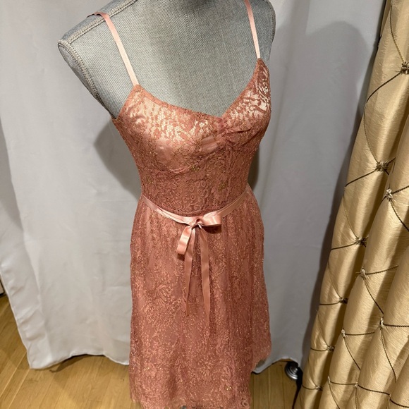 Elegant Pink Lace Dress - Picture 6 of 11